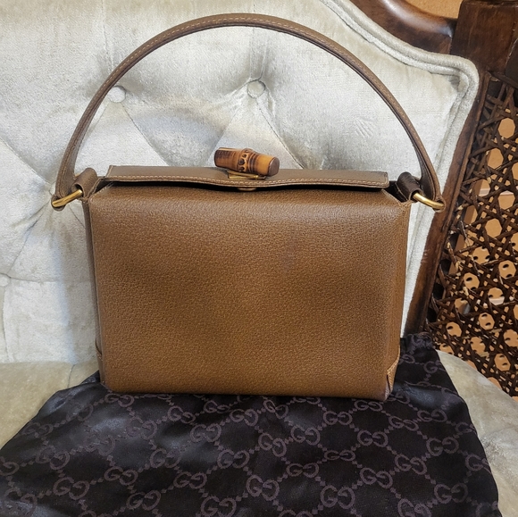 Gucci Handbags - (SOLD)Authentic vintage (1970's ) Gucci bamboo top handle bag